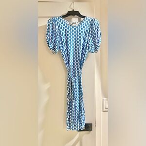 Boden Blue and White Patterned Dress